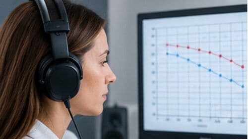 Test auditiv prin audiogramă pentru evaluarea auzului