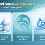 Spălături nazale - ghid vizual despre soluția salină corectă, tehnica de clătire și igiena pentru copii și adulți