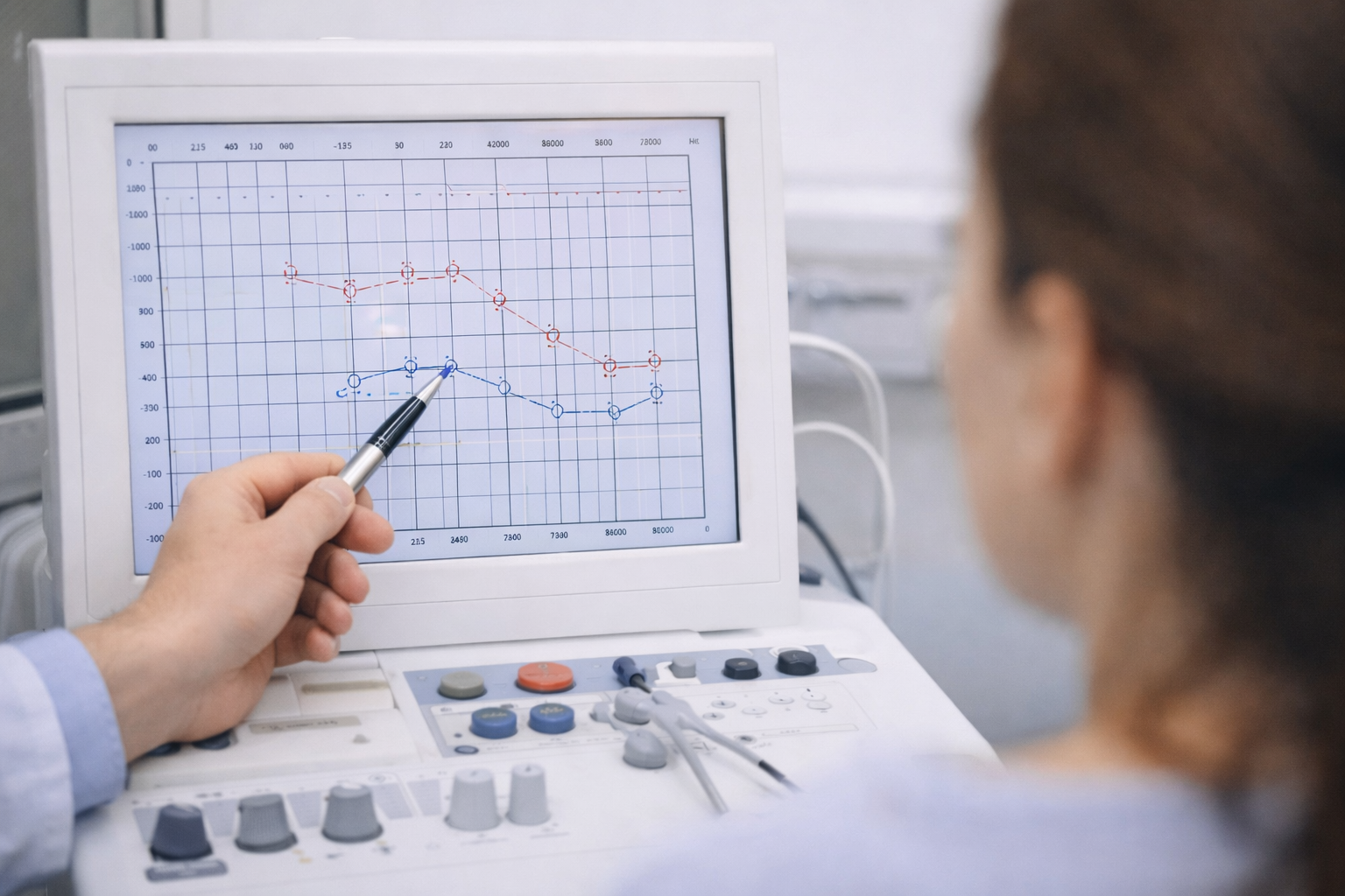 Audiogramă utilizată pentru evaluarea rezultatelor verificării auzului