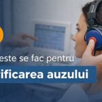 Verificarea auzului – test auditiv realizat într-un cabinet ORL