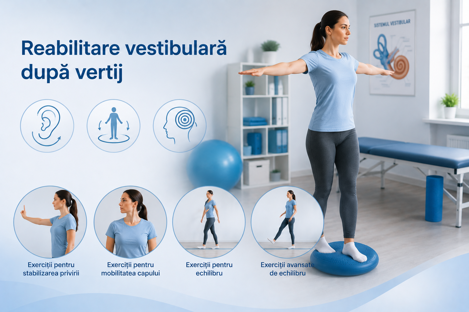 Exerciții de reabilitare vestibulară pentru recuperarea echilibrului