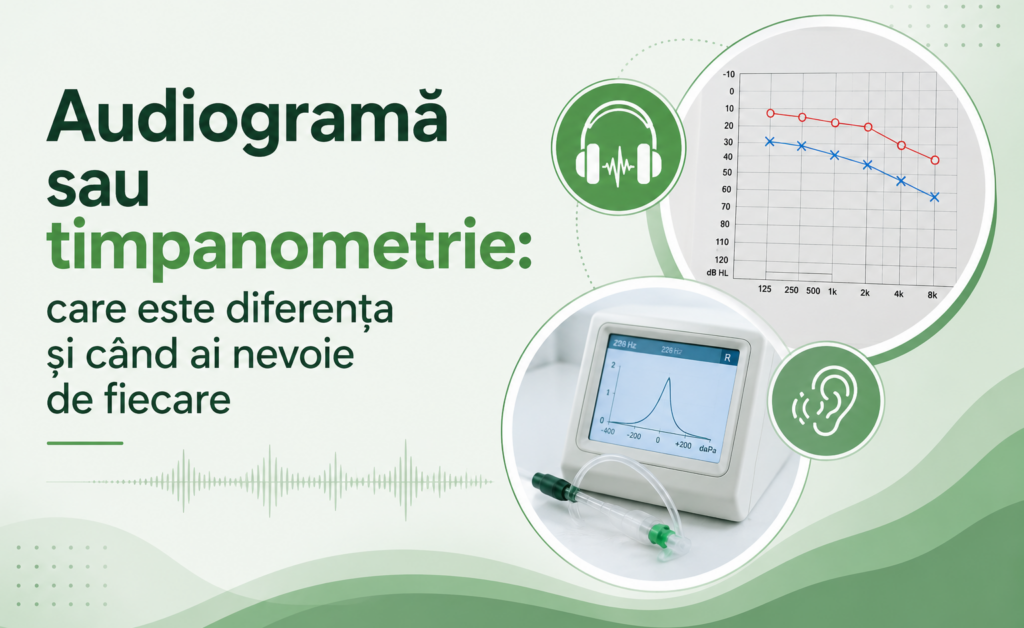 Diferența dintre audiogramă și timpanometrie în evaluarea auzului