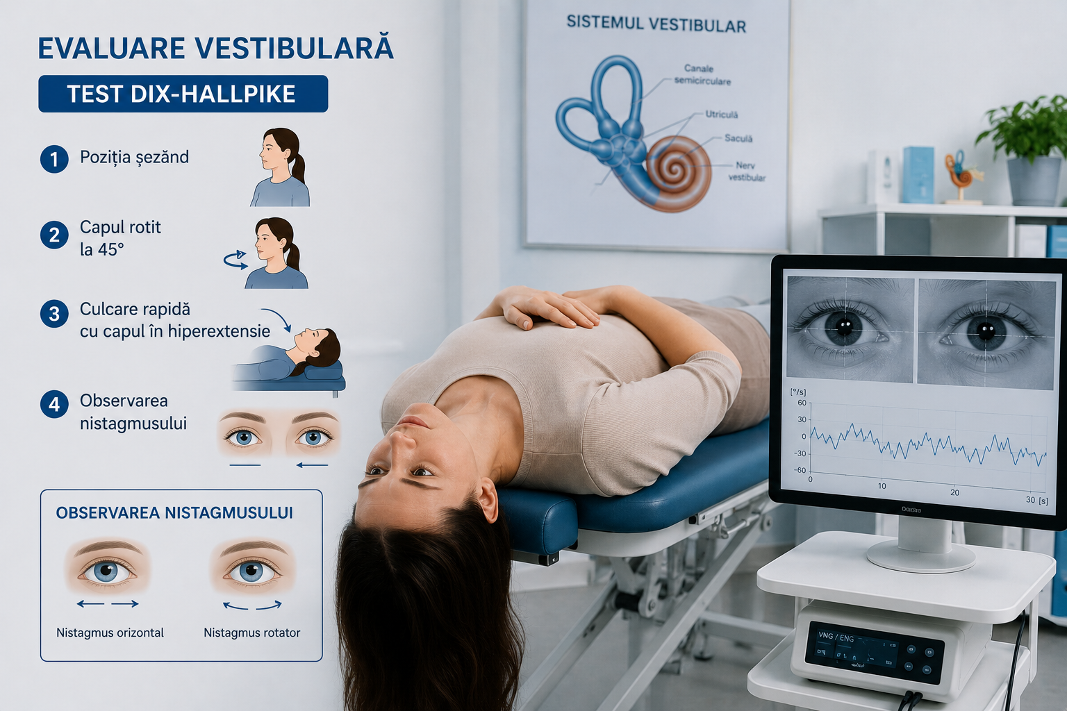 Evaluare vestibulară și test Dix-Hallpike pentru diagnosticarea VPPB