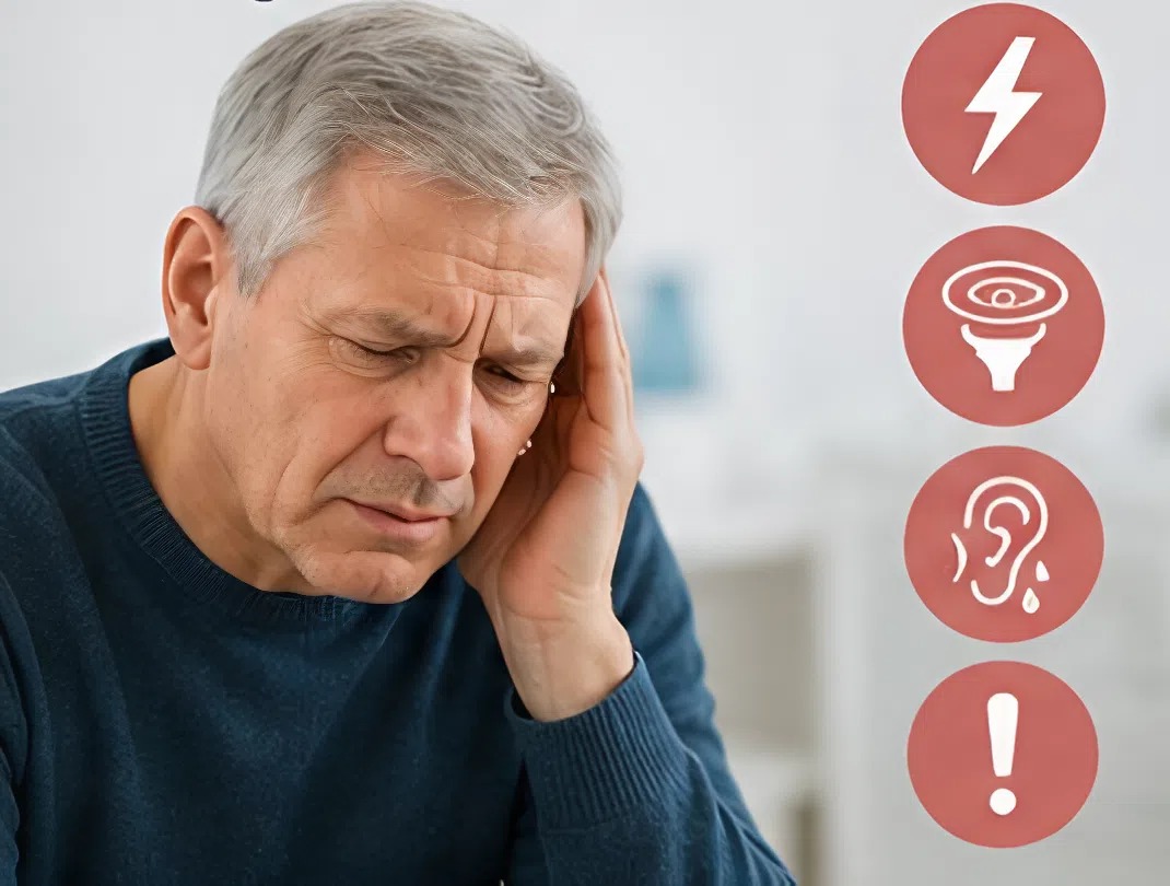 Persoană cu pierdere bruscă de auz care necesită consult medical