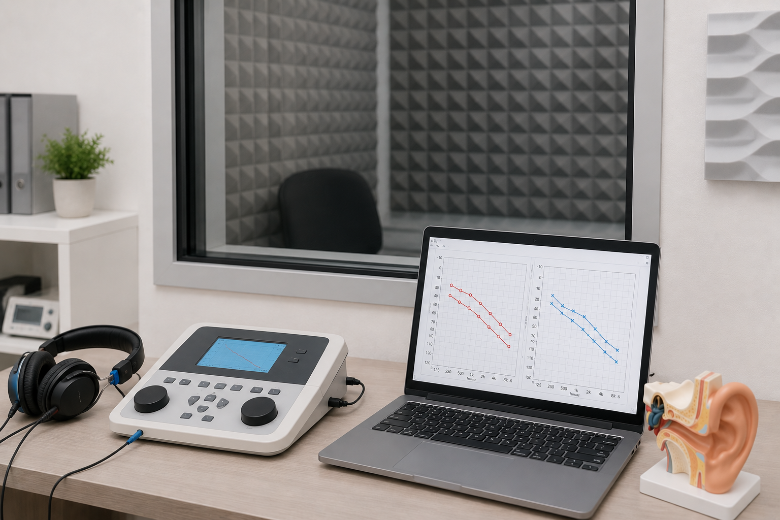 Audiogramă și timpanometrie pentru evaluarea auzului